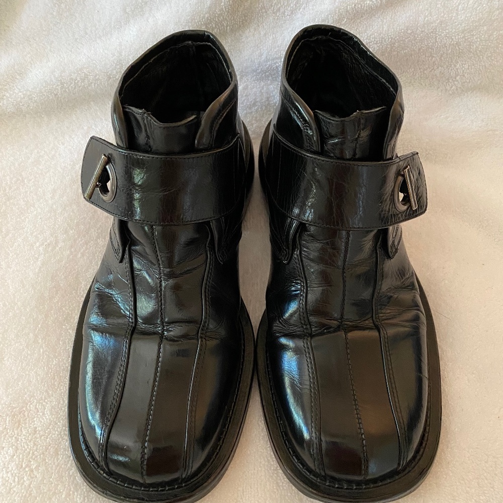Vintage 90's Men's Italian Leather Ankle Boots / Dress Shoes - Euro size 40